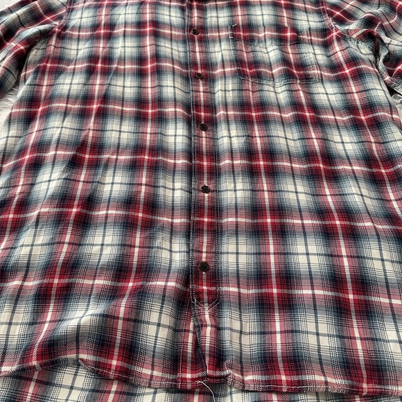 GAP Red & Navy Plaid Flannel Button-Down Shirt Men’s Large - Picture 9 of 14
